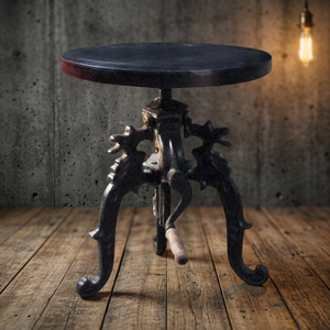 Vintage Industrial Cast Iron Folding Side <b>Table</b> <b>Adjustable</b> Height Farmhouse Apartment Living Room Villa Antique Home Furniture - Product Image 3
