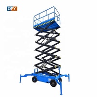 Nouvelle plateforme élévatrice mobile électrique hydraulique en acier Ofy, de 6 à 20 m, capacité 300 kg, 500 kg, 1000 kg, 2000 kg, avec jambes pliables et stabilisateurs hybrides