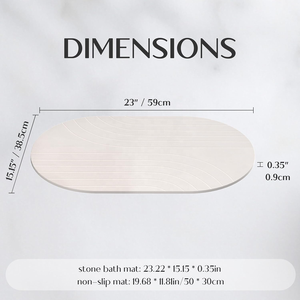 מחצלת אמבטיה דקה במיוחד, בעלת צורה אליפטית בהתאמה אישית, מתייבשת באופן מיידי, נגד החלקה, עשויה מאדמת דיאטומית, עם דוגמא חרוטה, משמשת גם כמחצלת ייבוש למטבח. - Product Image 3