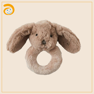 Hochet à main en peluche douce pour bébé, design original, <span class=keywords><strong>lapin</strong></span> ou ours mignon, hochet anneau en peluche, jouet sensoriel pour nouveau-né, cadeau - Product Image 4