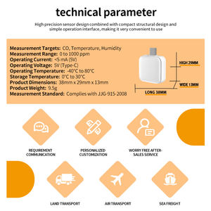 Mini elektrokimyasal karbon monoksit dedektörü <span class=keywords><strong>CO</strong></span> dedektörü taşınabilir sıcaklık, nem ve hava kalitesi izleme - Product Image 6