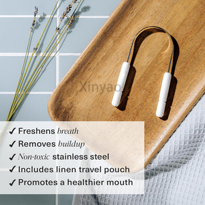 Racloir à langue avec logo personnalisé pour éliminer l'accumulation de langue et rafraîchir l'haleine en acier inoxydable pour les soins bucco-dentaires et l'hygiène - Product Image 2