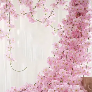 热卖绣球花人造丝樱花人造花丝绸用于婚礼装饰拱门丝花