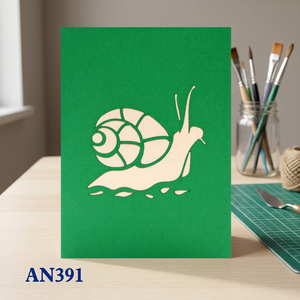 Carte pop-up 3D escargot en papier fait main, design personnalisé, style animalier, impression offset, cadeau promotionnel, artisanat vietnamien, vente chaude - Product Image 5