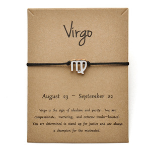 Pulsera con Colgante de Oro del Signo del Zodiaco 2024, Tarjeta de Constelación de la Buena Suerte, Amistad, <span class=keywords><strong>Pareja</strong></span>, Tejido a Mano, Regalo para Hombre y Mujer - Product Image 5