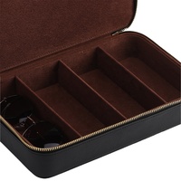 Étui à lunettes de soleil de luxe en similicuir PU avec logo personnalisé, fermeture éclair, boîte de rangement pour lunettes, organisateur d'accessoires pour lunettes
