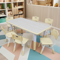 Ensemble multifonctionnel de table et de chaises pour tout-petits réglable en hauteur, table d'étude Graffiti facile à essuyer pour enfants