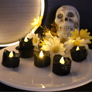 Batteria per eventi Cr2032 con candela di <span class=keywords><strong>Halloween</strong></span> a Led per luci da tè senza fiamma <span class=keywords><strong>candele</strong></span> nere tremolanti ideali per decorazioni per feste - Product Image 1