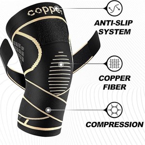 Nilon rajut bernapas tembaga lengan kompresi lutut profesional dewasa perlindungan - Product Image 4