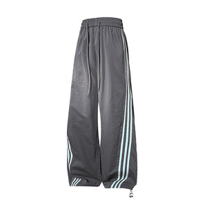 Contrast Color Stripe American Vintage Overalls 26 Winter New <strong>Men's</strong> Street Elastic Waist Mid Loose Wide Leg Customized - Product Image 3