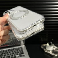 Coques de téléphone transparentes en acrylique avec support rotatif à 360° pour iPhone 17 Pro Max, coque magnétique pour iPhone 18 17 16 15 14