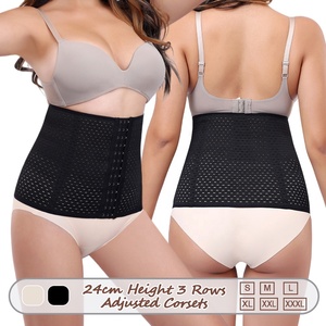 Corsé Reductor de Cintura Transpirable de Malla al por Mayor con 3 Hileras de Ganchos Ajustables y 24cm de Altura <span class=keywords><strong>para</strong></span> Control Abdominal Femenino - Product Image 3