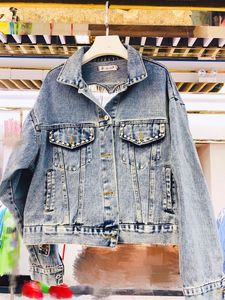 Automne hiver décontracté femmes en forme de coeur gland Jean manteau manches longues poche col rabattu diamant Denim veste pour les femmes - Product Image 5