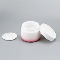 Ensemble d'emballage pour soins de la peau : Flacon compte-gouttes Boston 30ml 50g à fond rose dégradé et pot à crème à paroi droite assorti, pour essence et hydratant