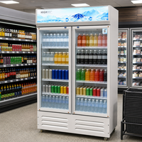 Réfrigérateur vertical en acier inoxydable, vitrine réfrigérée, refroidisseur de boissons commercial vertical, porte en verre