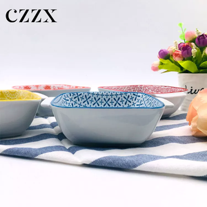 Petit bol en céramique de 6 pouces, carré, à double anse, écologique, minimaliste, pour bébé, avec impression couleur, logo personnalisé, boîte marron, pour la maison - Product Image 4