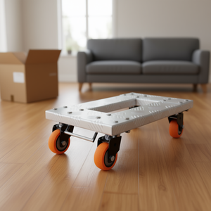 Chariot de transport robuste en aluminium 18''x12'' avec roulettes TPU de 3'' et option de freinage pour le déplacement d'objets lourds - Product Image 2
