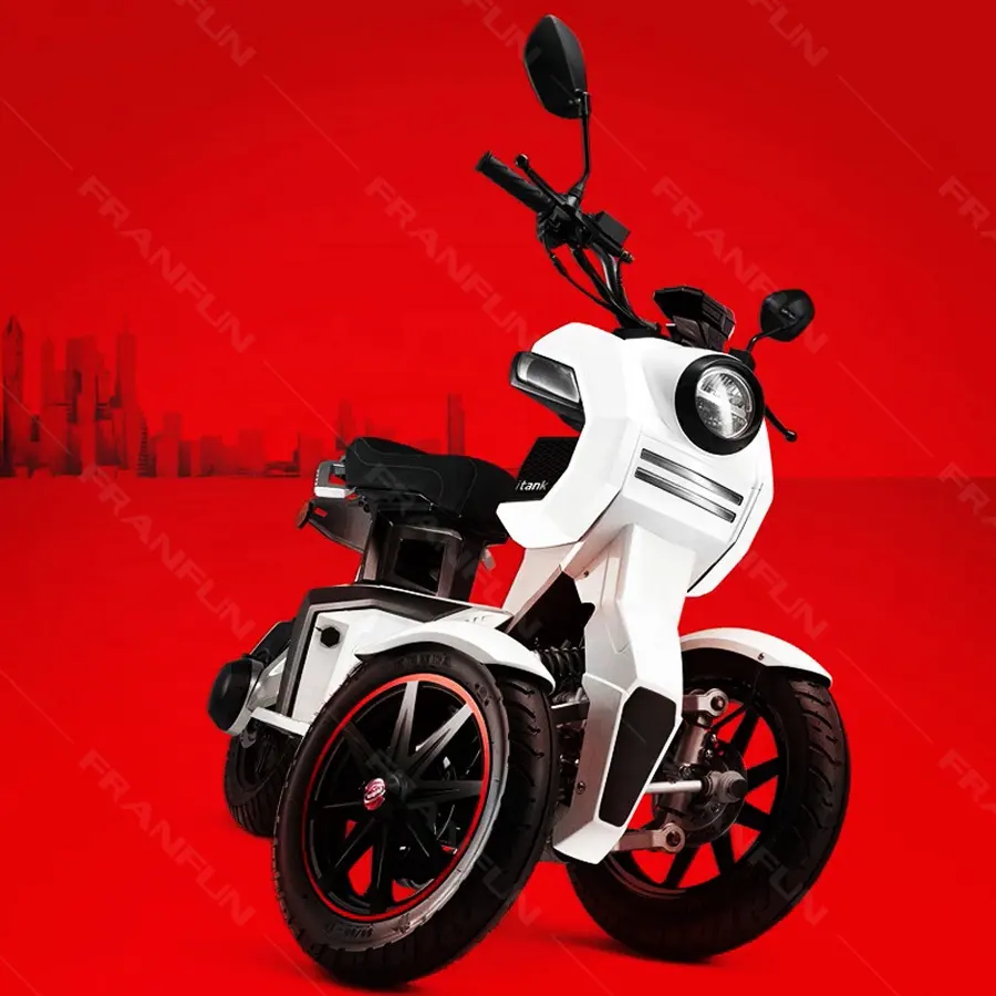 Motocicleta eléctrica COC, 3000W, 70 KM/H, 3 ruedas, dos ruedas delanteras
