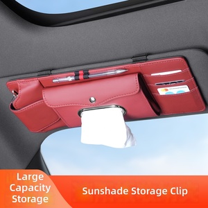 Organisateur multifonctionnel pour pare-soleil de voiture avec porte-cartes en cuir PU et porte-billets - Product Image 1