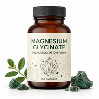 Capsules de glycinate de magnésium, soutien au sommeil, relaxation musculaire, soulagement du stress, complément alimentaire pour adultes, étiquette privée OEM, vente en gros