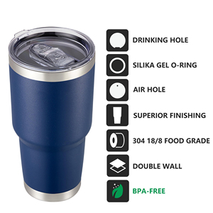 Custom logo Powder Coated Regular Stainless Steel Tumbler Powder Coated Double Wall Coffee 30oz 20 oz Travel Car Mugs Tumblers - Product Image 2