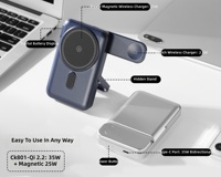Base de Carga Inalámbrica Magnética Plegable de 35W PD con Carga Rápida Bidireccional, Alta Capacidad de 10000mAh, Mini Portátil para Reloj