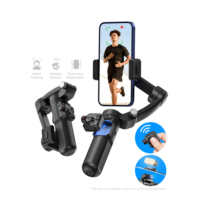 Smartphone Handheld Gimbal Stabilizer with 3-axis Anti-Shake Portable Foldable for Intellint Tracking Selfie Live Video Shooting