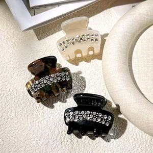 Pinces à cheveux en acétate personnalisées ZOYU 3,5 cm Mini pince à cheveux en strass faite à la main Incrustation de diamants Accessoires de cheveux haut de gamme pour femmes - Product Image 2