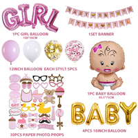 Kit de fournitures pour fête d'anniversaire de nouveau-né Nicro rose bleu, c'est une fille/un garçon, accessoires photo en papier pour baby shower, décoration de révélation du sexe