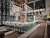 Ensembles de meubles de bar de style moderne, tables de bar sur mesure en surface solide, comptoirs de bar modernes pour restaurants