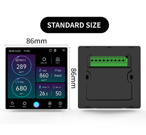 스마트 PM2.5 디스플레이 CE 인증 공장 가격 220V CO2 센서 Wifi 컨트롤러 환기 시스템을 위한 프로그래밍 가능 지원 - Product Image 6
