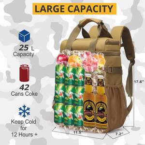 Mochila Expandible Aislada de Poliéster para Entrega de Alimentos con Bolsa Térmica de Gran Capacidad de 24L - Product Image 4