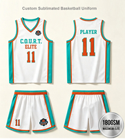 Conjunto de Uniforme de Baloncesto Turquesa de Secado Rápido en 15 Minutos para Hombre, Personalizado - Poliéster 150D, Malla Bridseye de 180GSM, Uniforme de Equipo para Juego, OEM