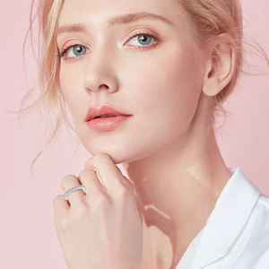 Bijoux en diamant, argent 925, ensemble de bagues éternité unisexe avec diamant rond incolore super premium de 3 mm - Product Image 4