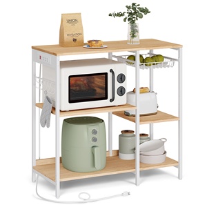 <span class=keywords><strong>VASAGLE</strong></span> Étagères multifonctionnelles multicouches pour la <span class=keywords><strong>cuisine</strong></span> Étagère d'angle durable pour la <span class=keywords><strong>cuisine</strong></span> Étagère de rangement pour four à micro-ondes à 3 niveaux - Product Image 1
