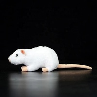 Jouet en peluche extra doux avec mini rat blanc, souris réalistes, animaux en peluche, cadeaux d'anniversaire et de Noël