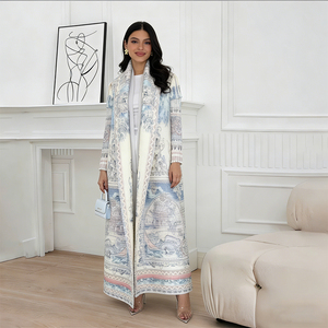 Vestido Largo Floral Vintage 2025 para <span class=keywords><strong>Mujer</strong></span>, Elegante y Casual, Estilo Fair Isle, Abaya Plisada de Crepé Miyake para el Trabajo - Product Image 2