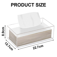 Support de boîte à mouchoirs en acrylique, distributeur de boîte à mouchoirs rectangulaire transparent pour salle de bain, commode de chambre, comptoir, bureau