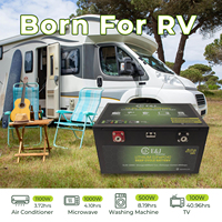 Baterai Lithium Kapasitas Tinggi 12V 320Ah Ukuran Ringkas 355*230*190mm untuk Camper Van, BMS LiFePO4 200A untuk Inverter Tenaga Surya Off-grid