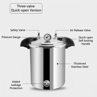 Stérilisateur portable en acier inoxydable, autoclave à vapeur sous pression, automatique, vertical, petit modèle de laboratoire 12L/18L/24L 126