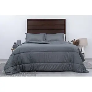 Juego de Edredón Acolchado King Size Carla Depot Hb, 280 cm x 230 cm, Microfibra a Rayas, Ropa de Cama de Hotel - Product Image 3