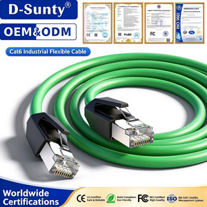 Câble industriel OEM M12 RJ45 CAT6 SFTP 8 cœurs en cuivre pur, gaine PVC verte, pour extérieur, certifié CE ROHS - Product Image 1
