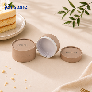 Boîte à gâteau en carton cylindrique personnalisée en papier recyclé résistant au four pour cheesecake, dessert, gâteau basque, emballage en tube de papier - Product Image 1