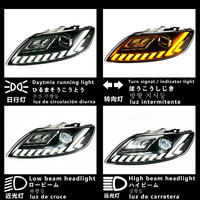 Faros LED para Audi Q7 2006-2015, Lentes de Proyector Láser Retrofit + Luces de Circulación Diurna