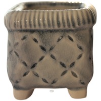 Pot de fleurs en céramique de style Ins, tendance, glacé, effet craquelé, poterie grossière, carré, créatif, en forme de boîte à biscuits, pour plantes succulentes
