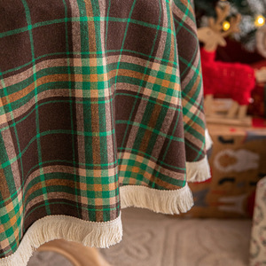 <span class=keywords><strong>2025</strong></span> Chất Lượng Cao Phong Cách Bắc Âu Giáng Sinh Phòng Khách Bàn Trang Trí Cổ Điển Vuông Màu Đỏ Màu Xanh Lá Cây Sọc Sọc Khăn Trải Bàn - Product Image 4