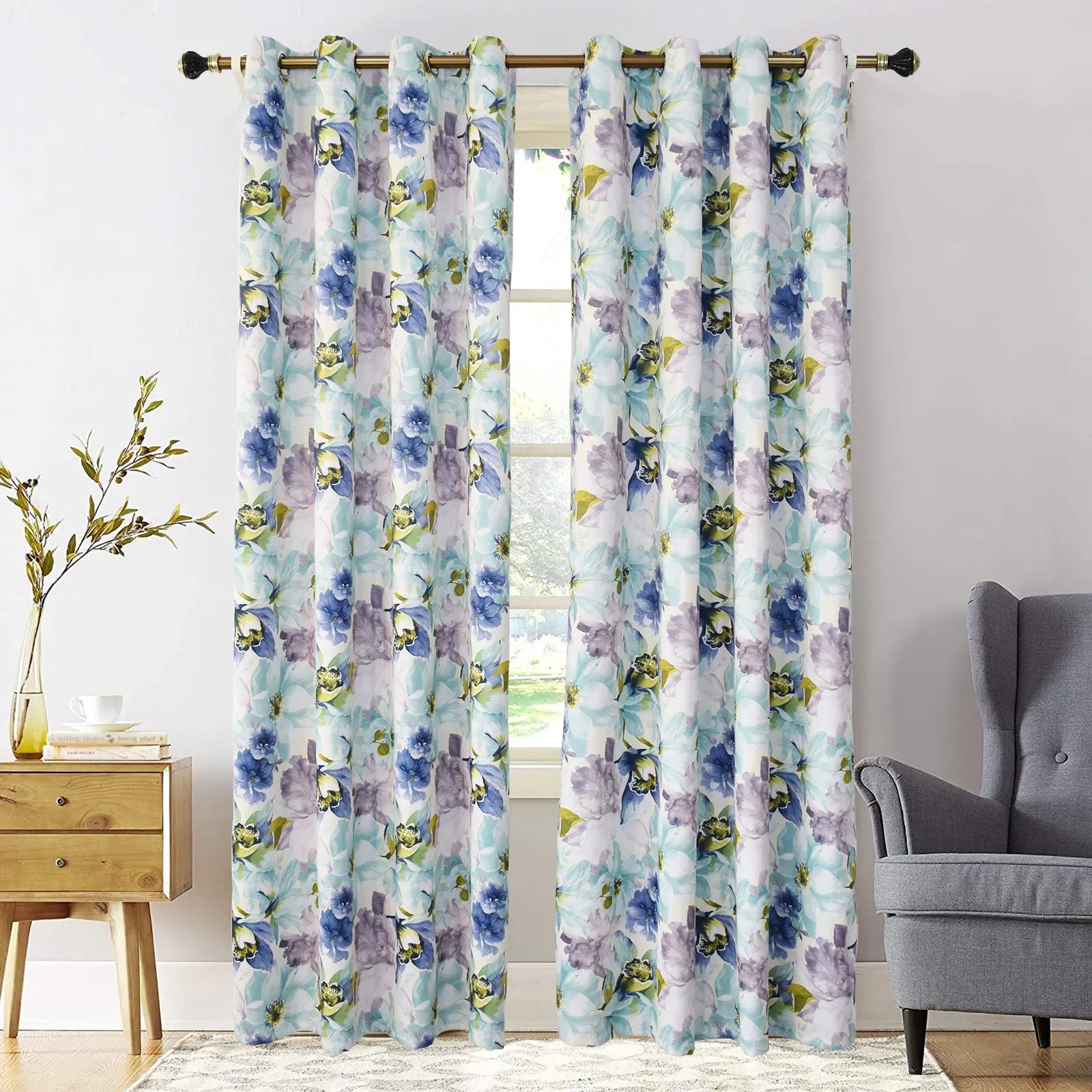 3D Printing Satin Pinch Pleat Curtain Blackout Extra Long Curtains For The Living Room