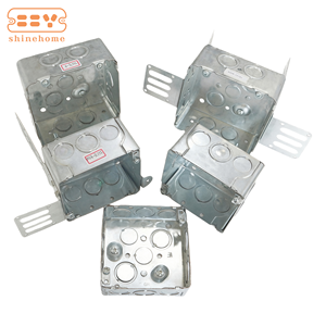 Caixa de Junção Metálica Quadrada de 4 polegadas, Caixa de Extensão de Aço de 2-1/8 polegadas de Profundidade com Saídas de 1/2, 3/4 e 1 polegada - Product Image 5