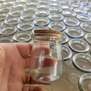 Mini pots en verre <span class=keywords><strong>de</strong></span> 7 oz pour yaourt avec couvercles en liège, pots en verre pour pouding, récipients en verre avec couvercles, pots Mason, cadeaux <span class=keywords><strong>de</strong></span> <span class=keywords><strong>mariage</strong></span>, pots à <span class=keywords><strong>miel</strong></span> - Product Image 5