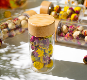 Bán Buôn Trung Quốc Handmade Tự Nhiên Khô Hoa Rồng Quả Bóng Nở Trà Mini Kích Thước Chai Bao Bì Nhãn Hiệu Riêng Hương Vị Trà - Product Image 5